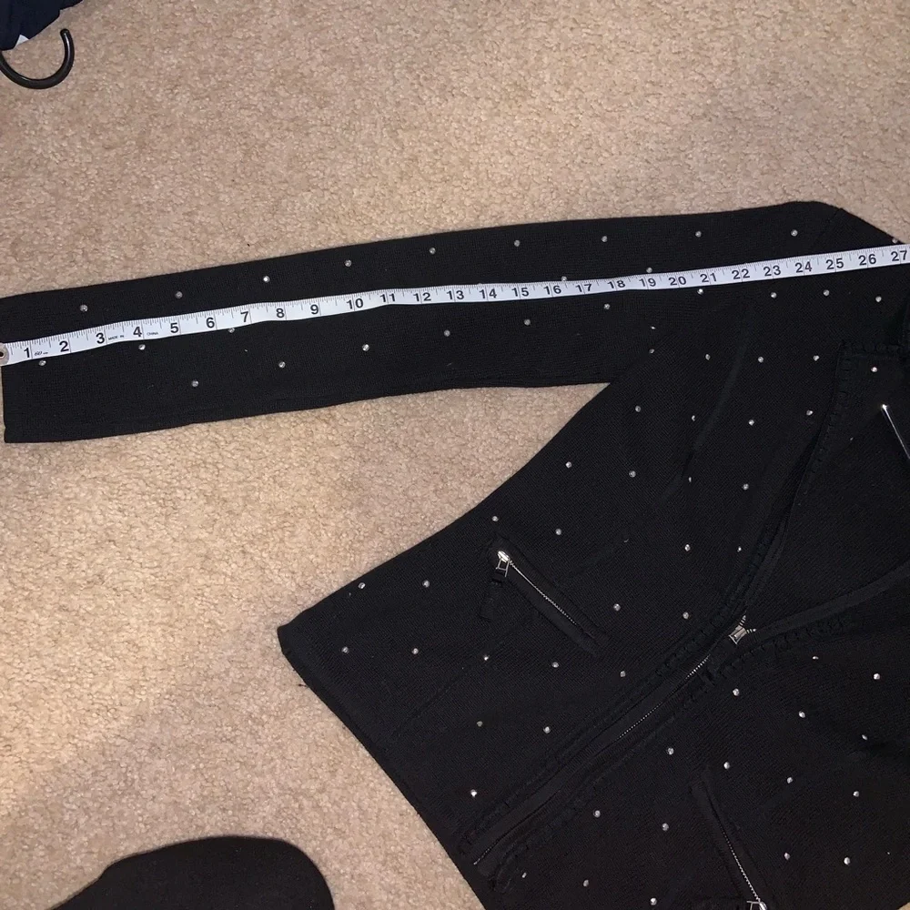 WHBM Rhinestone Zip Up Blazer Jacket